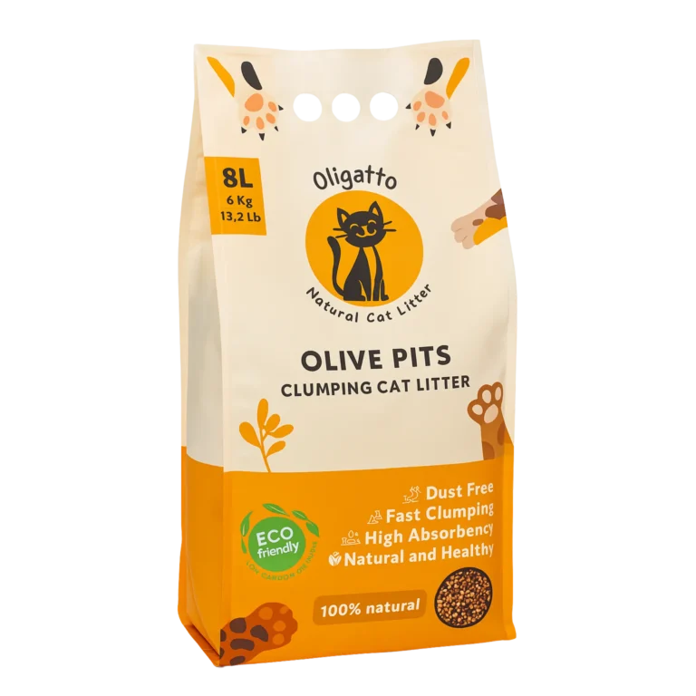 Olive Pits Cat Litter with Activated Carbon – 8L